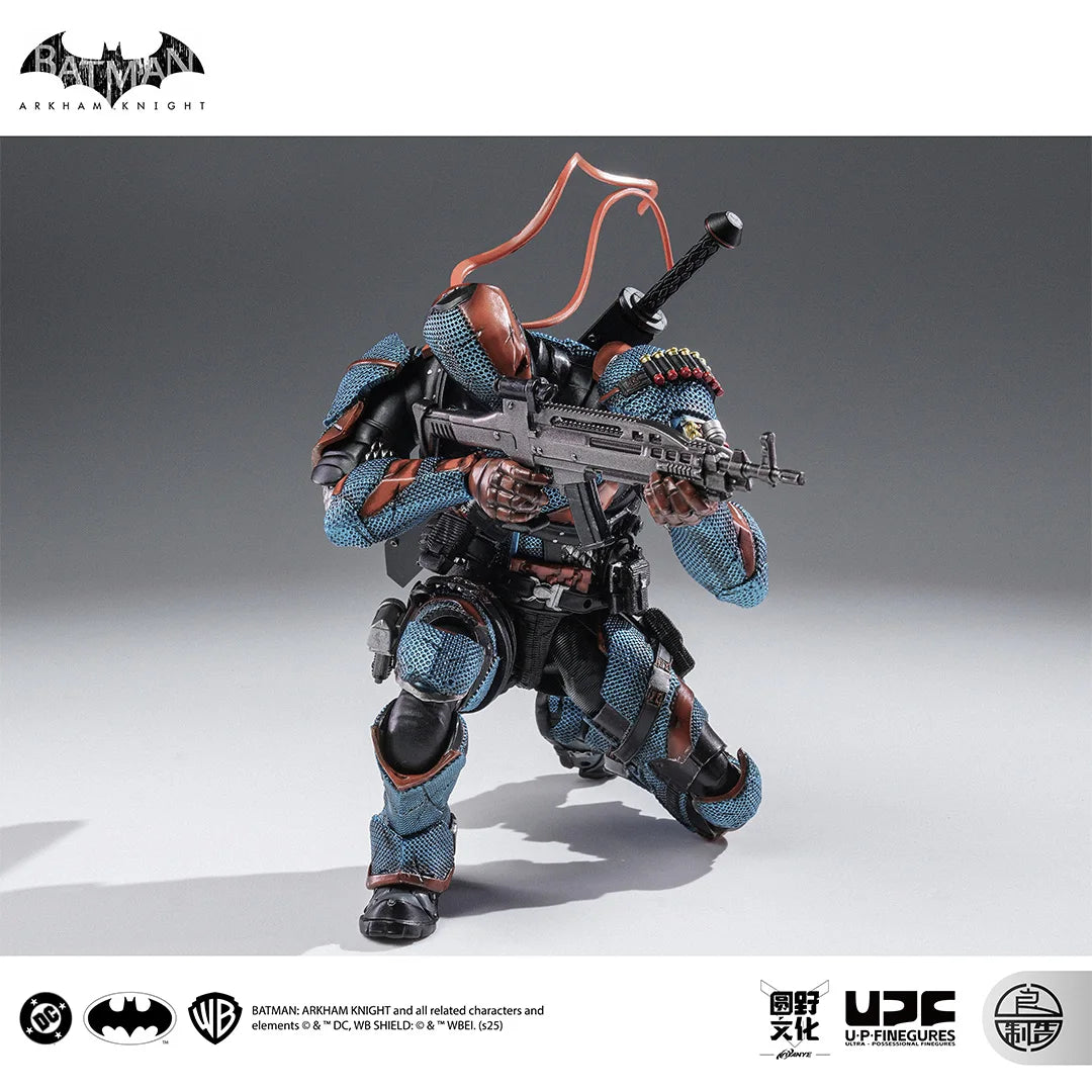Hot Lpzz Rouno Cueure Dc002 1/12 Deathstroke Arkham Knight Finished Module Movable Batman Model Action Figure Collectible Toy Gi