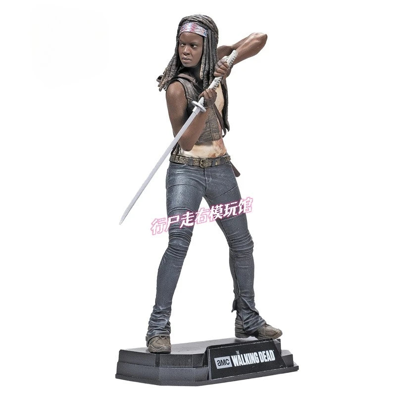 Movie Walking Dead Michonne Rick Grimes 15-17cm Cosplay Statue Model PVC Action Figure Toy