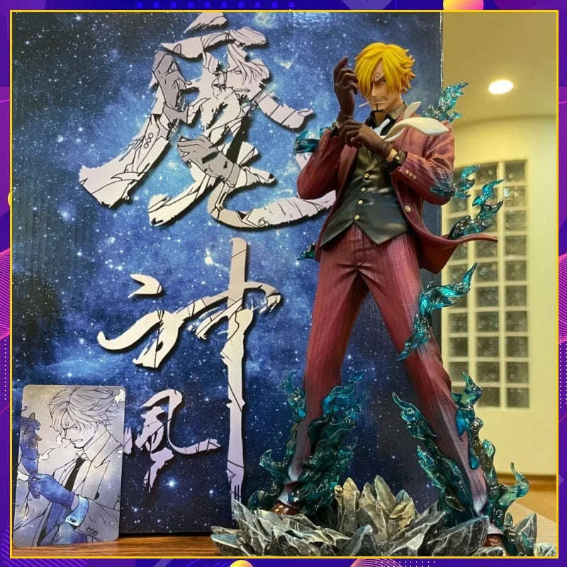 Фигурка Санджи от One Piece 25 см - Аниме Pop Smoking Sanji Фигурка от Devil Foot Статуя от PVC Колекционерска играчка за деца Подарък за рожден ден