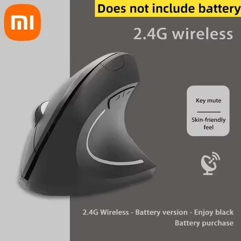 Xiaomi Wireless Bluetooth Vertical Mouse Rechargeable Personalised Side Grip Ergonomic 2.4G Mute Gaming PC Computer Mouse New