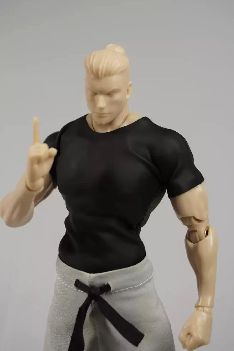 1/12 Scale Fushiguro Toji Cosplay Costume Black Tight T-shirt Grey Pants Suit Halloween Uniform Suit for 6" Action Figure Body