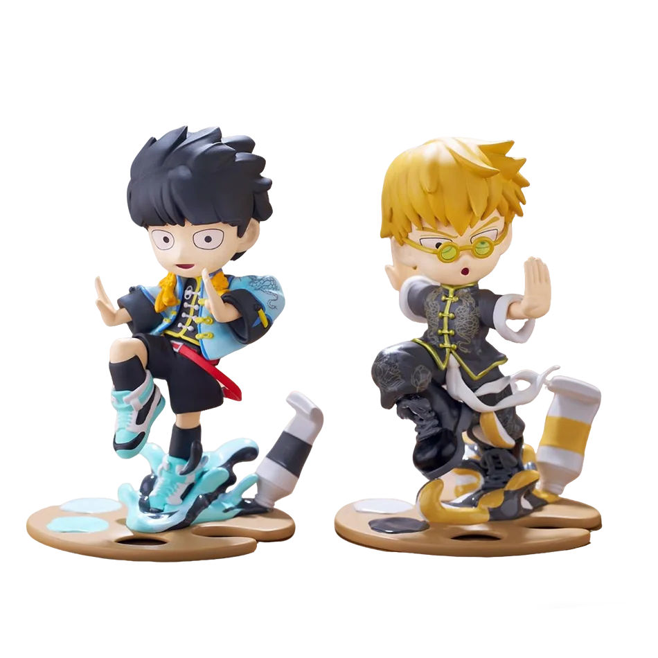 In Stock Original Mob Psycho 100 Anime Figures Gk Reigen Arataka Q Edition Kawaii Palm Series Model Doll Desktop Ornament Gifts