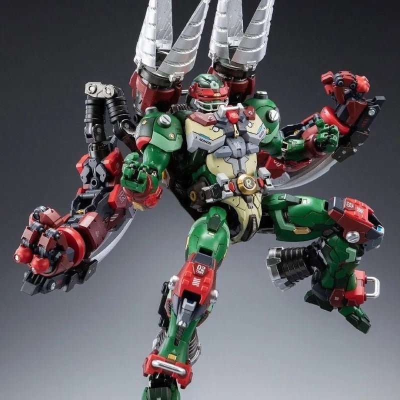 【IN STOCK】JOYTOY HEATBOYS Raphael mechanical turtle series finished alloy product model 1/100 Action Figures Collect figurines