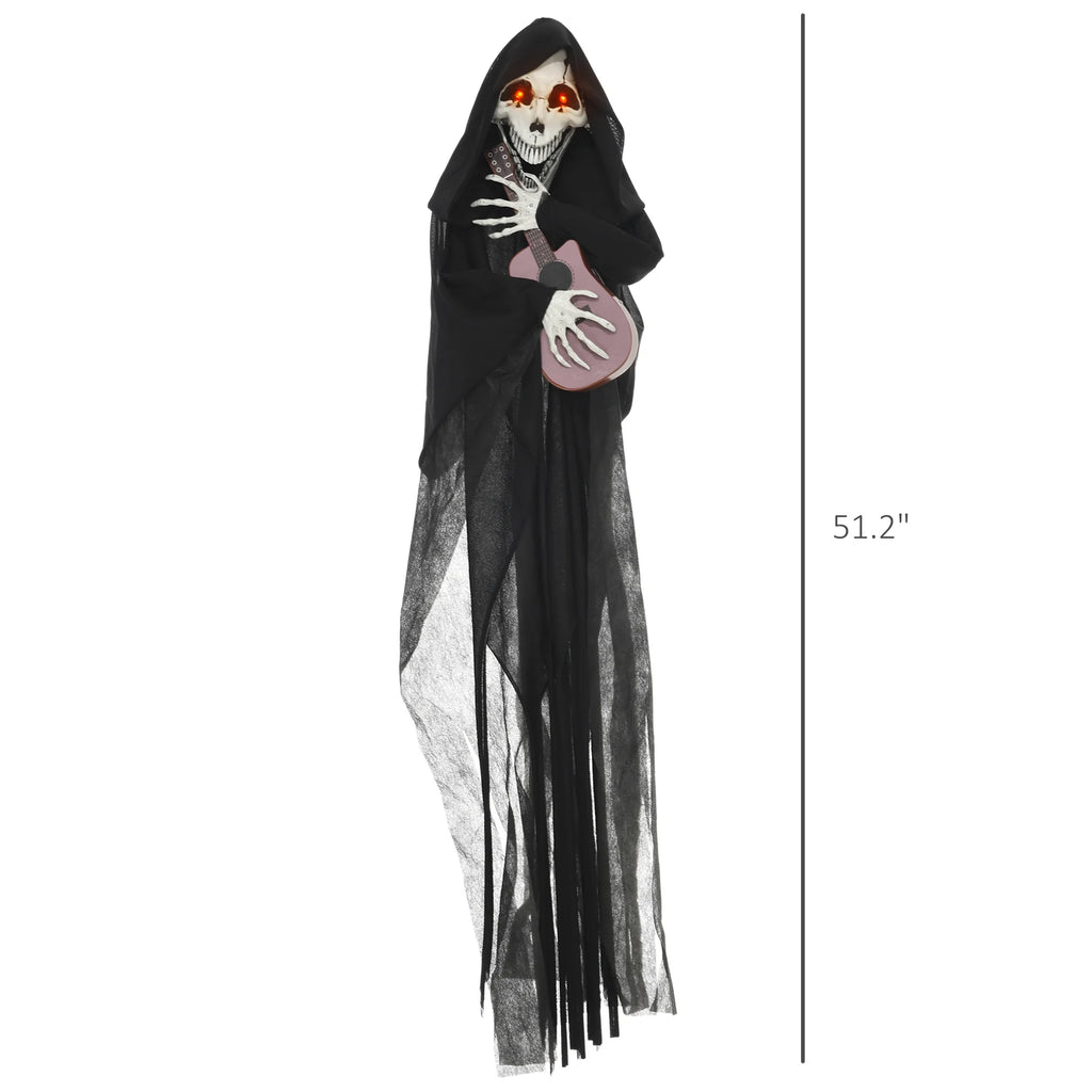 Guitar-Playing Grim Reaper Outdoor Halloween Decoration Animatronic