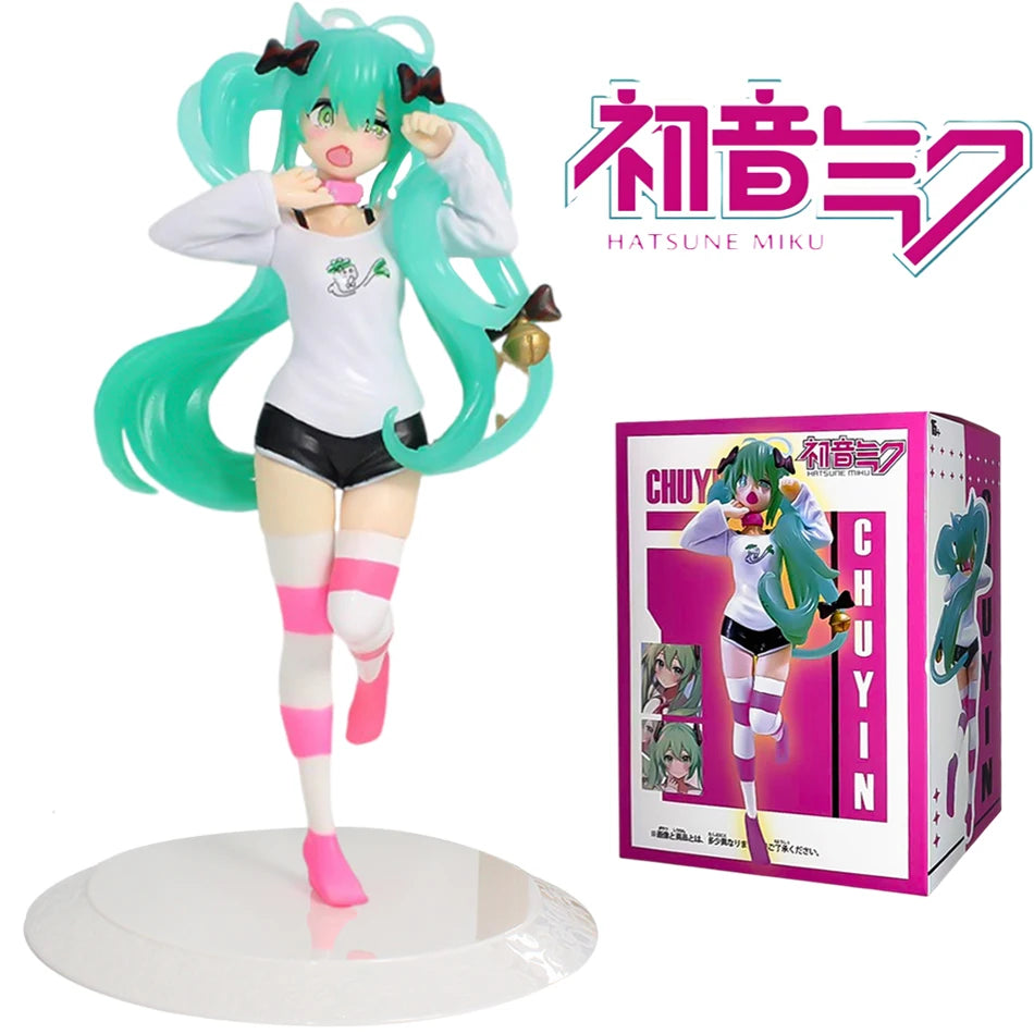 20CM Anime Hatsune Miku X Cinnamoroll Figure Anime Peripheral Collectible Models Decorative Decorations Children Kawaii Gift