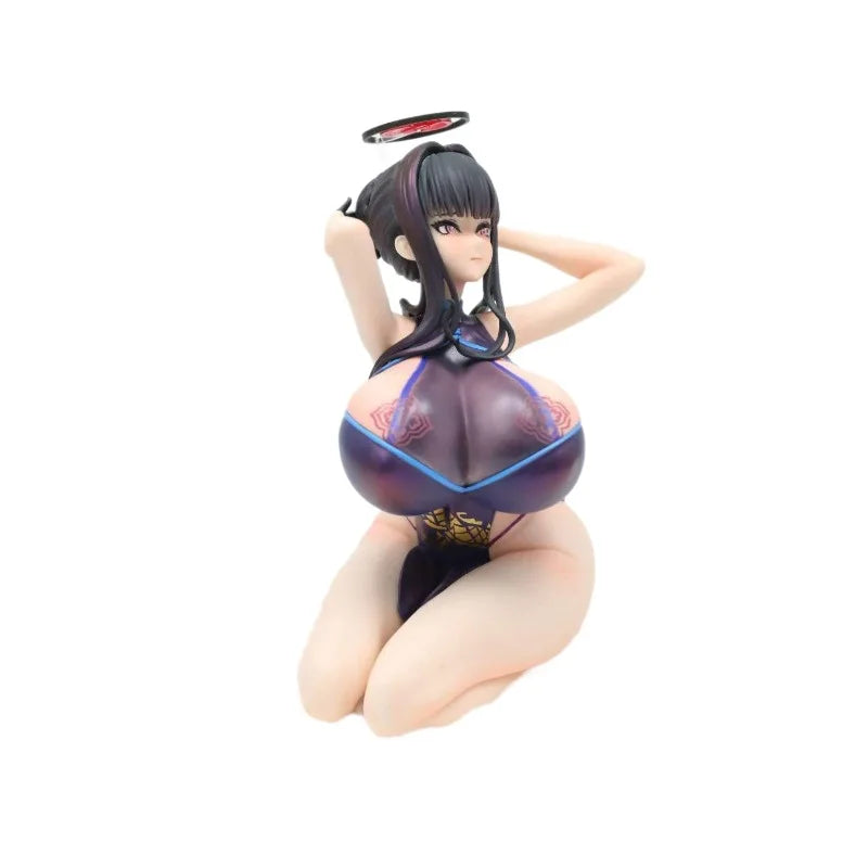 Blue Archive 17cm Tsukatsuki Rio Figure Anime Game Periphery Sexy Cheongsam Beautiful Girl PVC Statue Desktop Model Ornaments