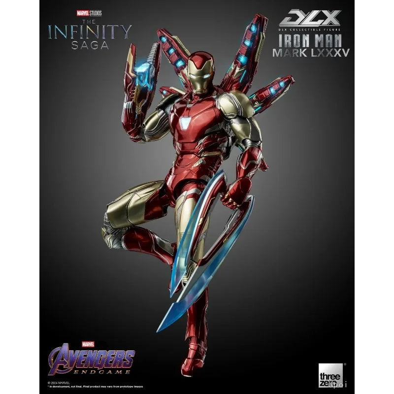 Original Threezero MARVEL 3Z0250 DLX Marvel Studios: The Infinity Saga Iron Man Mark 85 Anime Figure Model Toys Collection