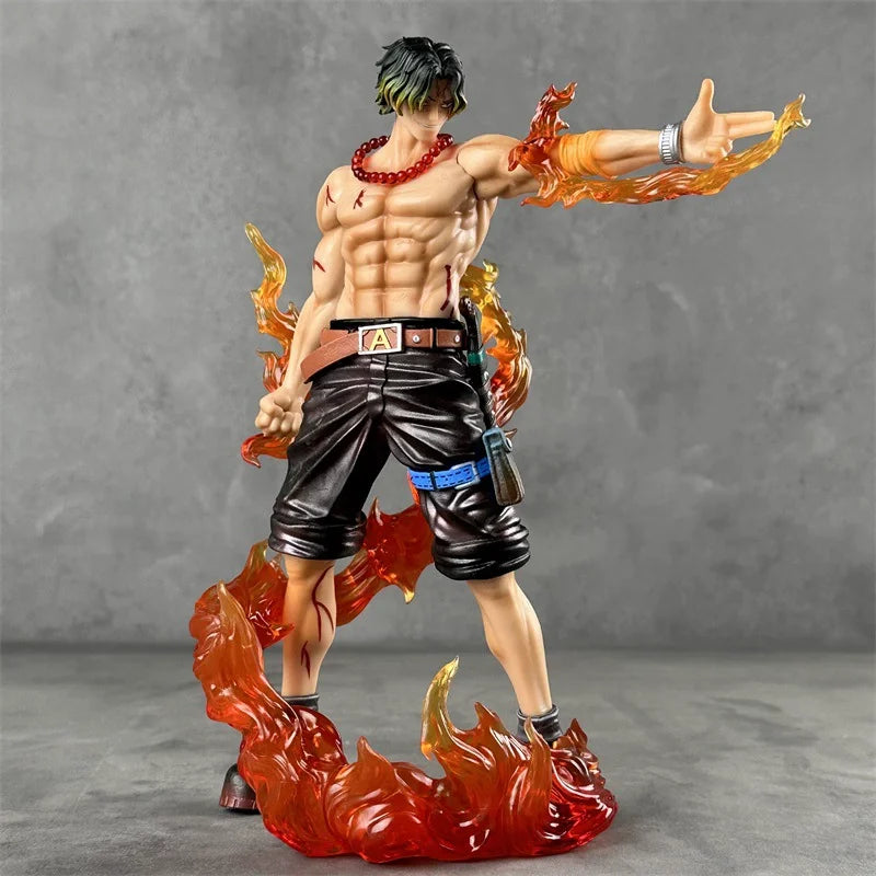 One Piece Flame Ace 25cm Action Figure Standing Pose Scene Model Exquisite Statue Ornament Toy Collectible Gift For Anime Fans
