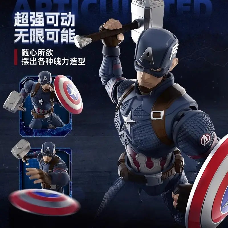 Original Blokees Marvel Champion Class Captain America Anime Figure Action Assembly Building Collection Model Toys Hobby Gifts
