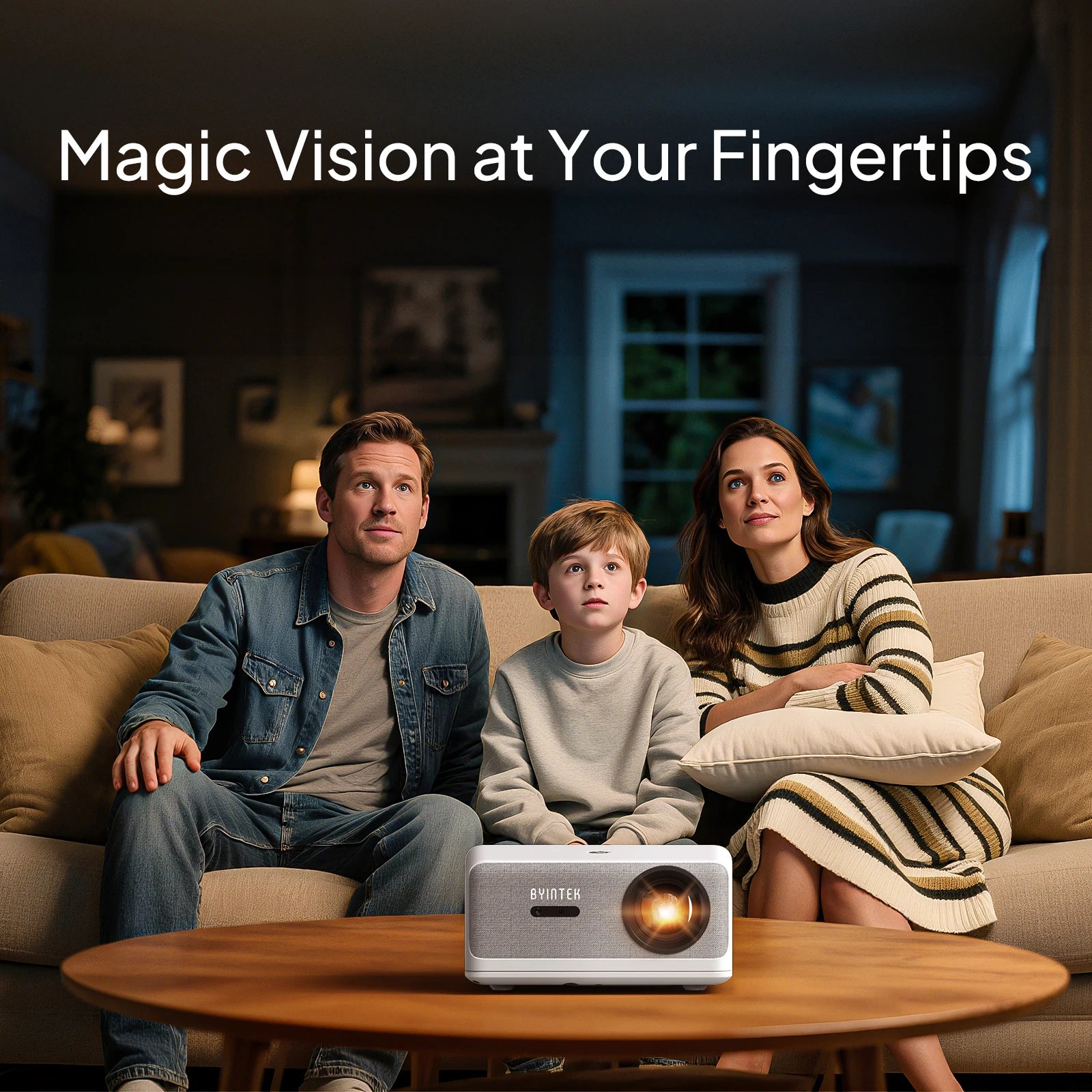 BYINTEK LOVE U14 Full HD 1080P Projector 4K  Smart Bluetooth WiFi 6 Supported 1250ANSI Auto Focus Home Theater Cinema Projectors