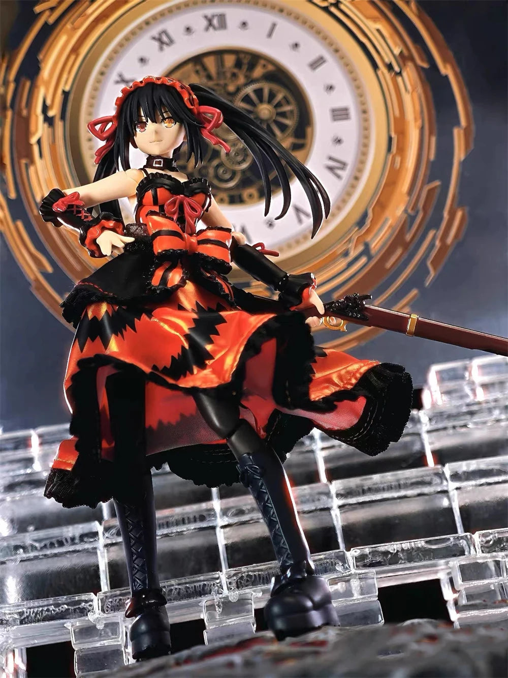 1/12 Scale Classic Anime Character Red Skirt Black Waistband Accessories For 6inchs figma Tokisaki Kurumi Action Figure Body