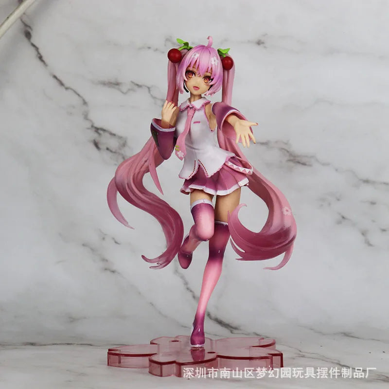20 см ново аниме японска виртуална певица Хацуне Мику розова сакура приказка страна на чудесата kawaii фигурка PVC модел играчки кукла подаръци