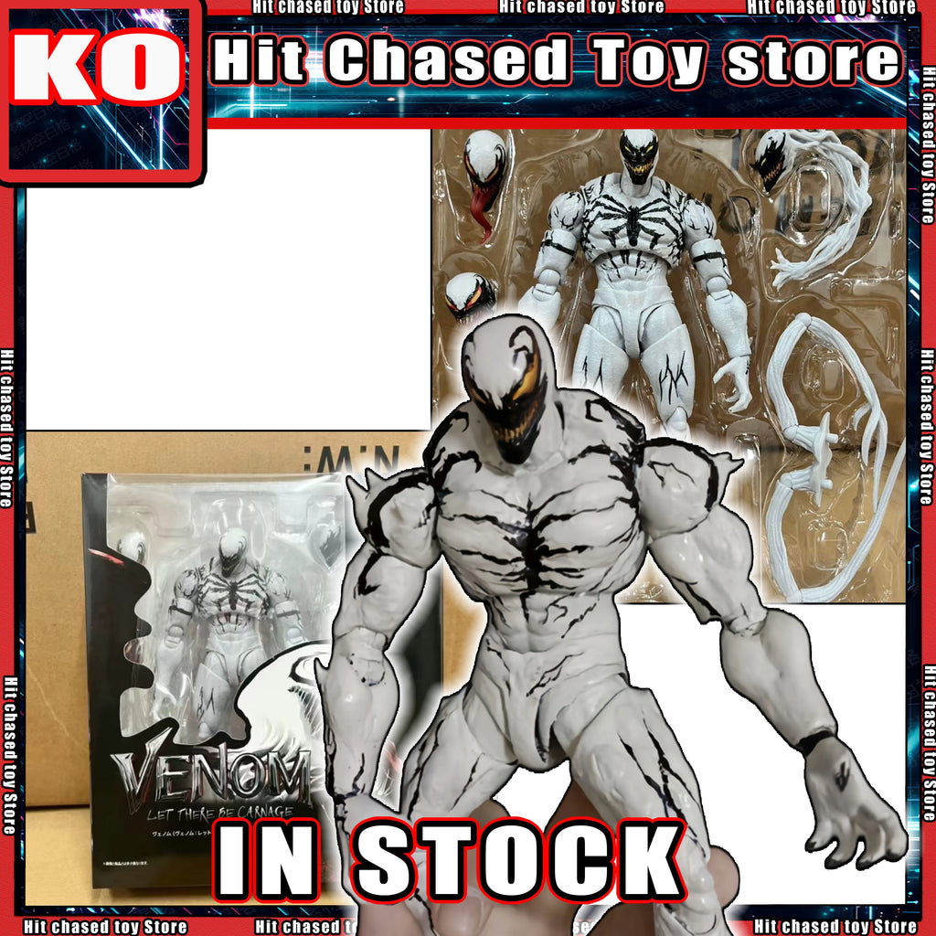 In stock Ko SHF Anti Venom Anime Action Figure White Symbiote Amazing Spider Man Articulated Serum Venom Figurine Model Toy Gift