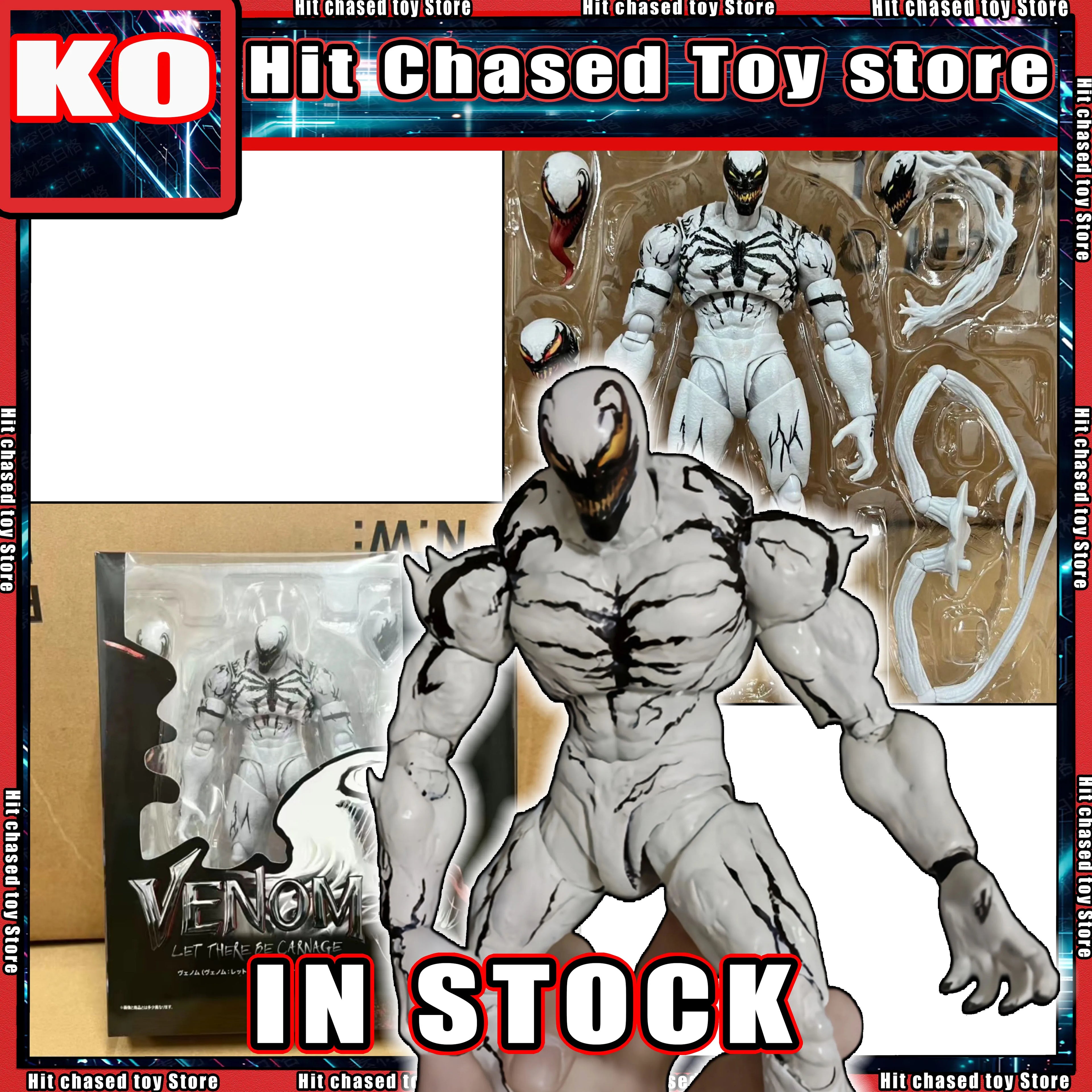 In stock Ko SHF Anti Venom Anime Action Figure White Symbiote Amazing Spider Man Articulated Serum Venom Figurine Model Toy Gift