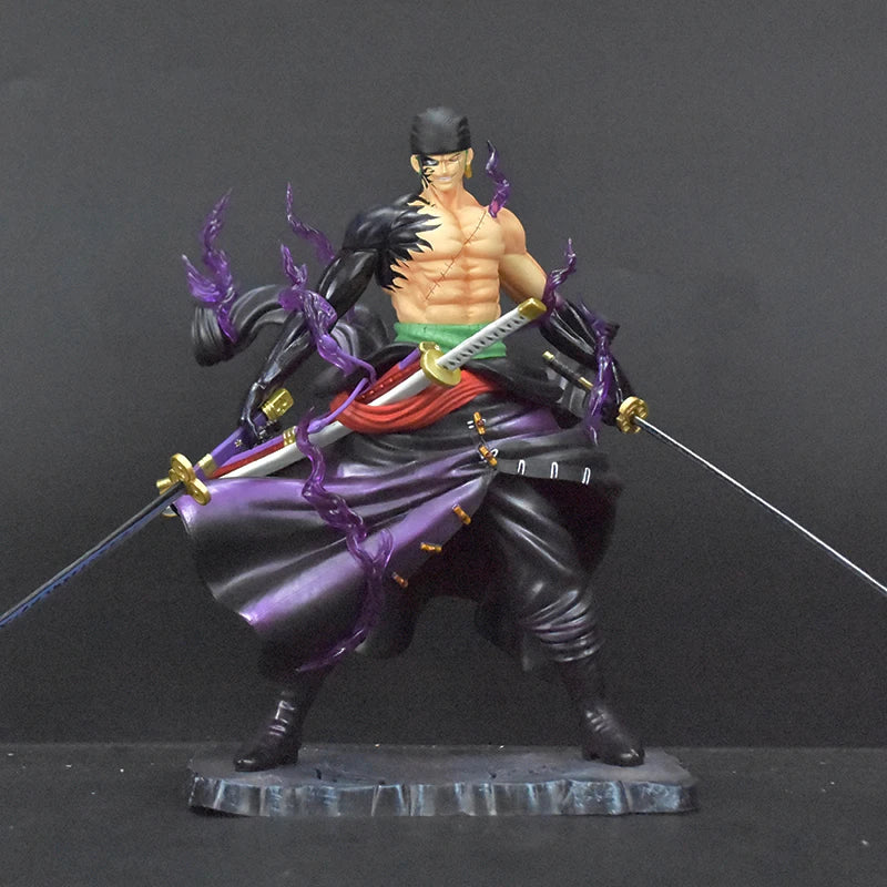 25cm Cartoon Wano Zoro Three-blade Statue One Piece Figures Dream Roronoa Zoro Grande Figurine Anime PVC Collection GK Model Toy