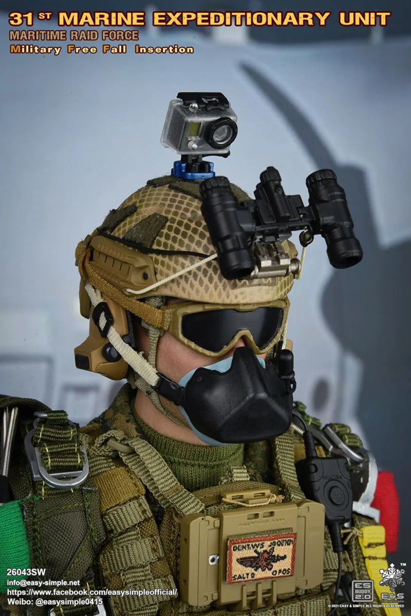 Easy&Simple Es 26043S 1/6 Soldier Marines Free Fall Parachuting Soldier 12Inch Action Figure Full Set Model Toys