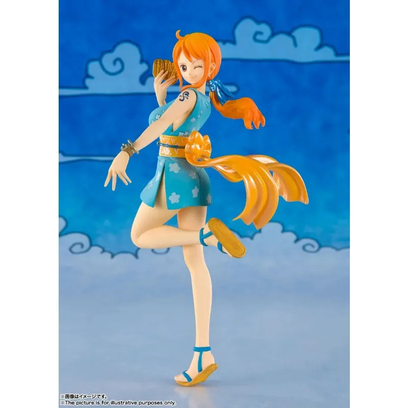 Auf Lager BANDAI Original Figuarts ZERO ONE PIECE Nami Kimono Wano Land Kunoichi Anime Figur Geburtstag Präsentieren Spielzeug Geschenke