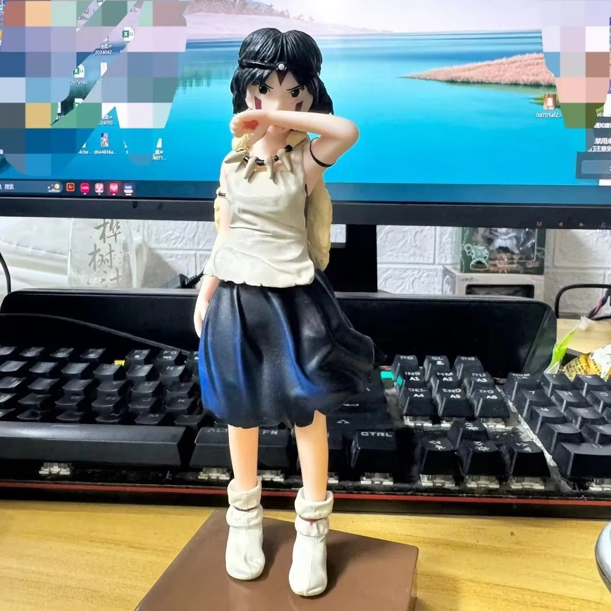 19cm Princess Mononoke Anime Figures Princess Mononoke San Action Figure Cute Girl Pvc Statue Model Doll Collectible Toy Gifts