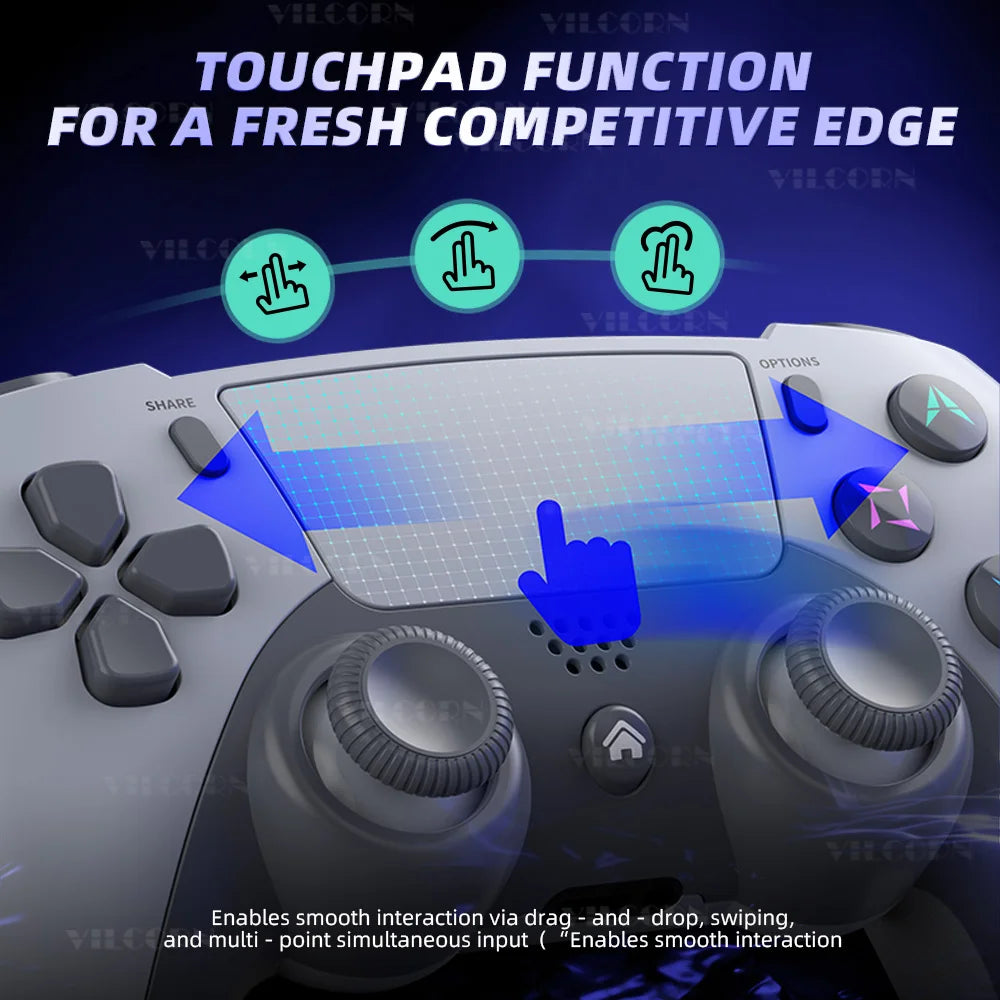 P4 Wireless Gamepad for PS4 Bluetooth-compatible Game Controller for PS4 Slim/PS4 Pro/Win 10 PC Steam Platform 6-Axis Joystick