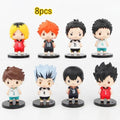 Anime Haikyuu!! Volleyball boy Hinata Shoyo Tobio Kageyama 8pcs/set Figure toy Car Decoration Christmas gift 8CM