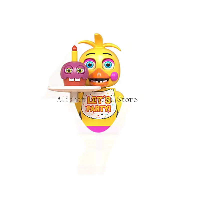 FNAF Five Nights Freddyed Building Blocks bricks Nightmare In Stock Chica Animals Bear Fox Duck Rabbit Model PVC Action Figure