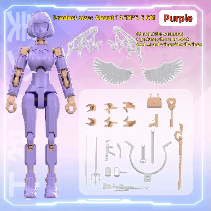 Magical JK Girl Anime Action Figure 3D Printing Multi-Jointed Movable Model Assembled Dummy DIY Robot Desktop Ornament Doll Toy