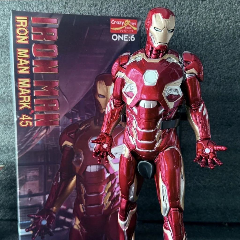 30cm Anime Iron Man Action Figure PVC Model statue Toys Doll Desk Decor Collectible Gifts boxed