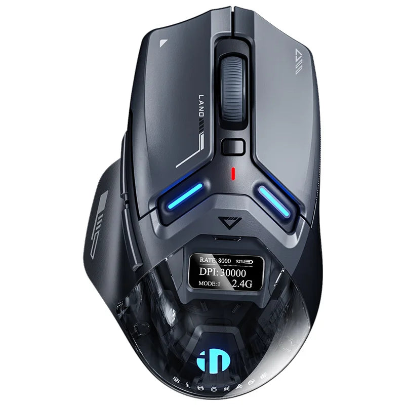 Геймърска мишка Inphic IN9 Ultra PAW3950, сензор, вибрационна обратна връзка, OLED екран, интелигентен дисплей, безжична мишка, подарък за гадже