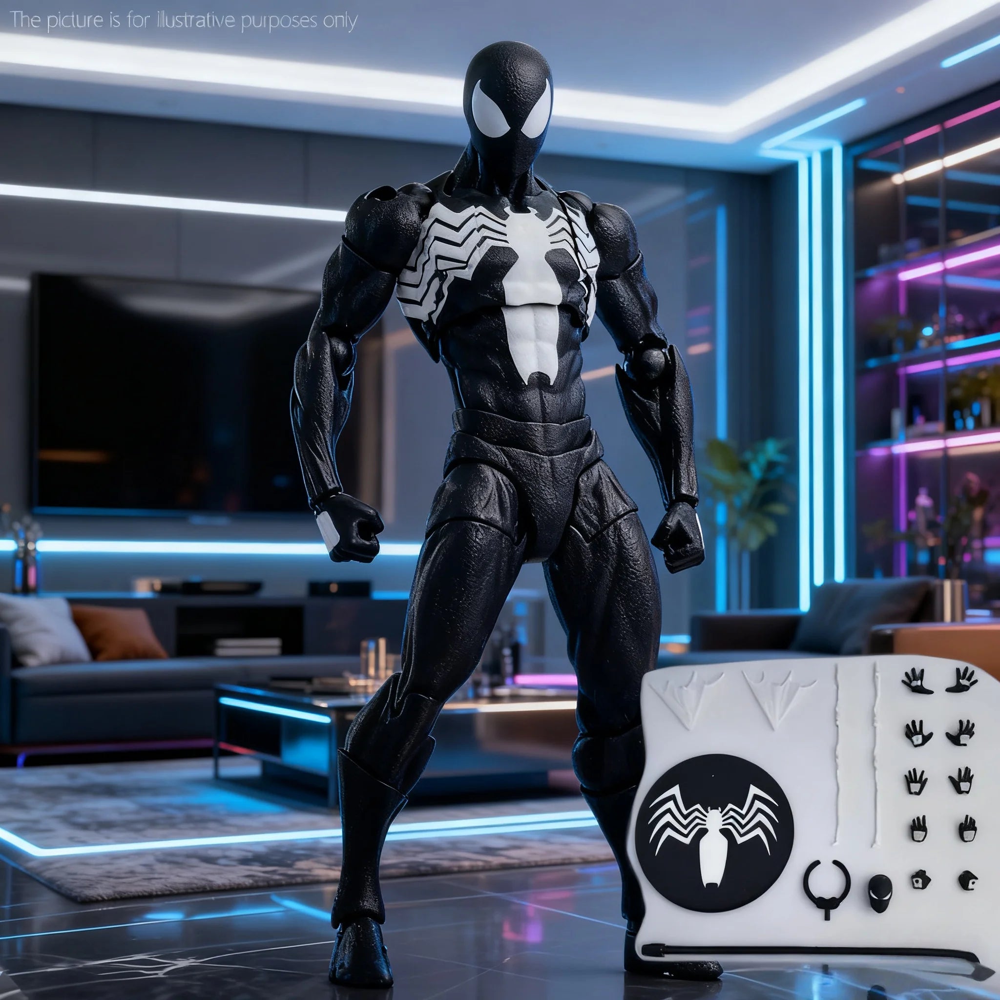 New Spider Man figurine model high-quality PVC black red Spider Man chaotic toy anime style action dolls for collection and gift
