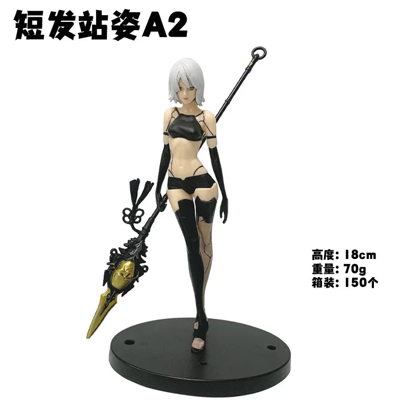 18см NieR:Automata YoRHa Model A No.2 A2 Аниме момиче Фигурка NieR Automata Ver екшън фигурка секси модел кукла играчка