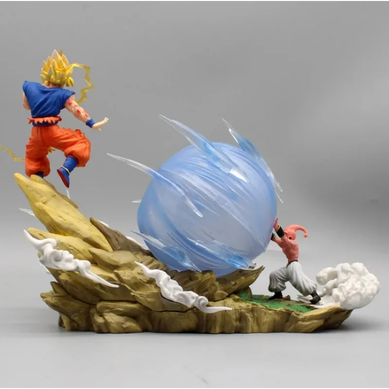 In Stock Anime Dragon Ball Z Majin Buu Vs Son Goku Figurine Gk Statue Action Figures Pvc Collection Model For Children Gifts Toy