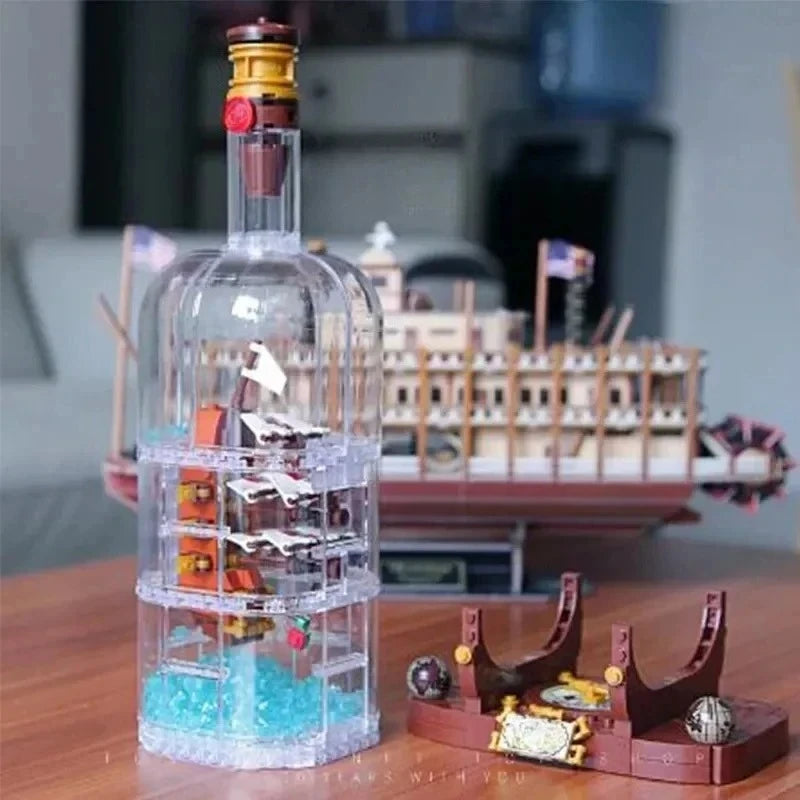 sailing ship in a bottle 21313 Building Blocks Sets Suitable For Christmas Gifts not Compatible With Legoed Particles