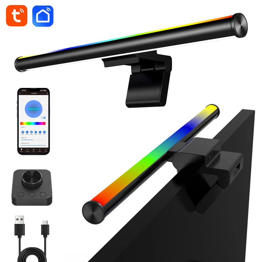 APP/Remote Control LED Monitor Light Bar Computer Screen Hanging Lights Music rhythm Desk RGB Atmosphere Table Lamp  Lighting