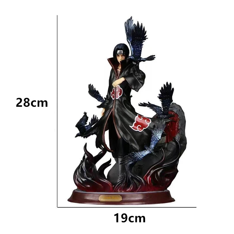28 cm große Anime-Figur Naruto Crow Hall Itachi Actionmodell Uchiha Itachi Statue Spielzeug Heimdekoration Schreibtischornamente