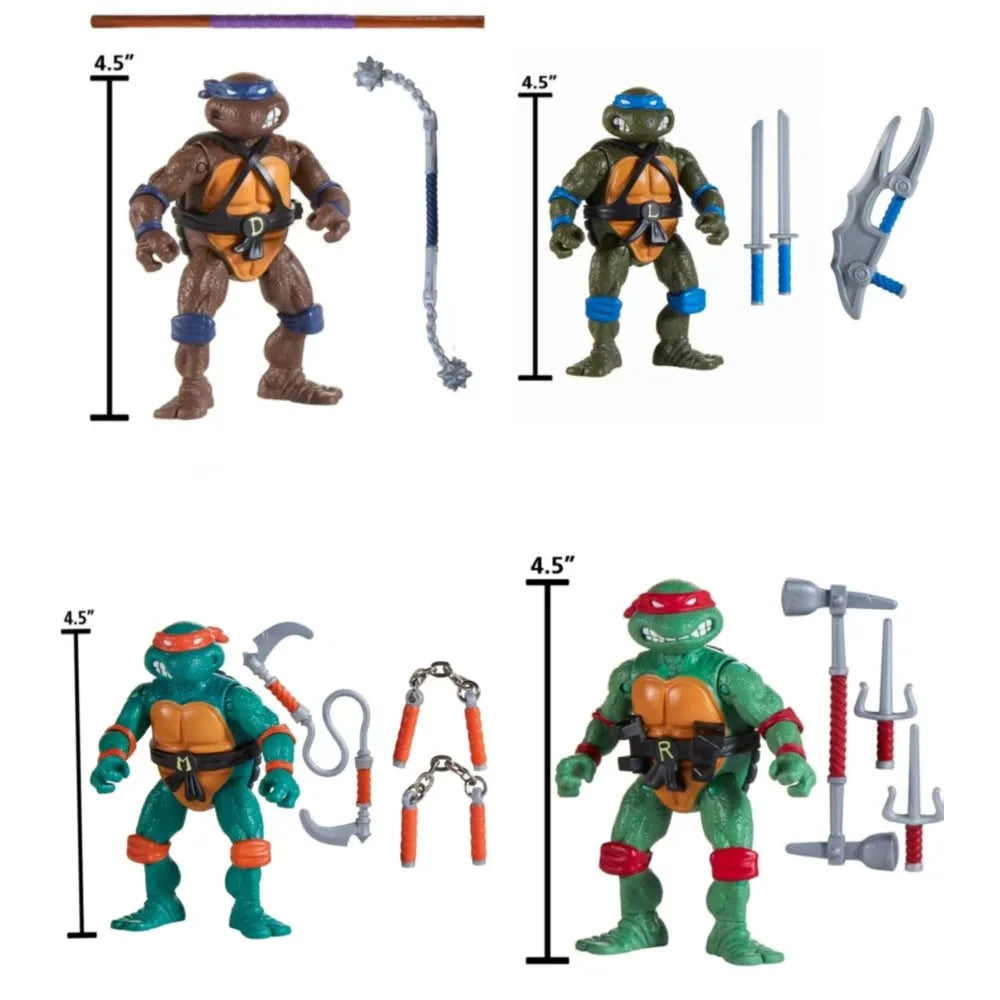 Teenage Mutant Ninja Turtles:4.7244 inches Remastered Leonardo Raphael  Michelangelo Donatello Action Figure  by Playmates Toys