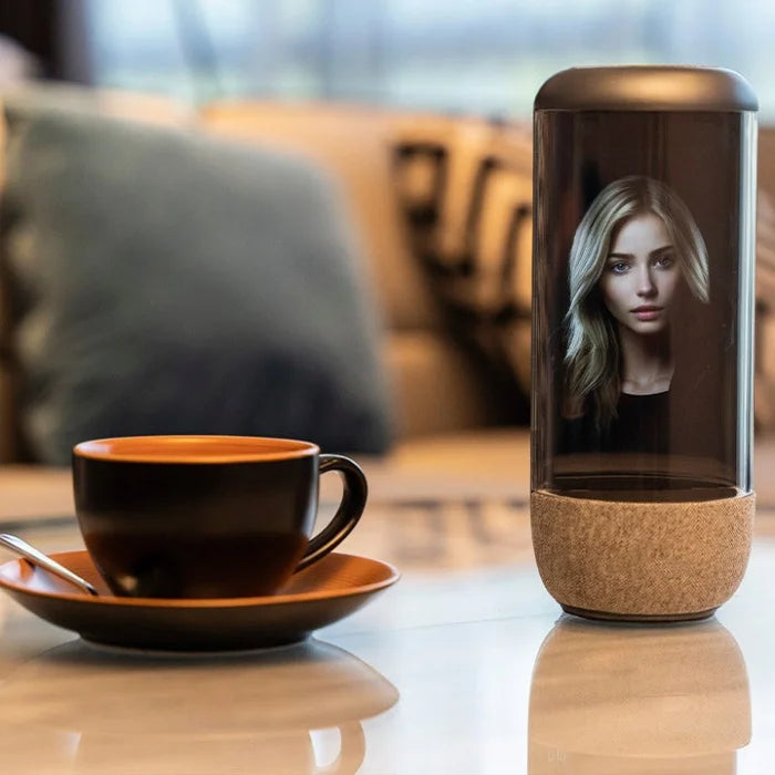 Cylinder 3D holographic projection interactive transparent display holographic 3D technology display