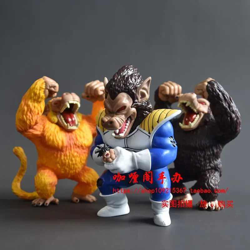 Japanese Bandai Genuine Scale Model Dragon Ball Golden Ape Vegeta IV Orangutan Son Goku Q Version Hand Model Action Figure Toy
