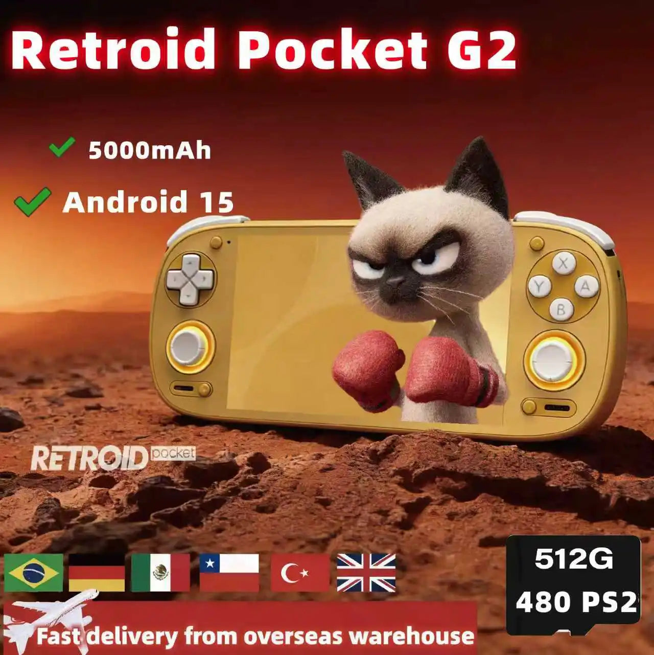 Retroid Pocket G2 RP G2 Retro Handheld Game Console Video Game Consoles 5.5Inch 1080 AMOLED Screen Android15 5000mAh PSP PS2 NEW