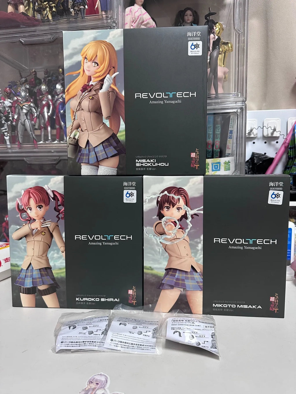 Kaiyodo Shokuhou Misaki Misaka Mikoto Shirai Kuroko Model Toys Revoltech AMAZING YAMAGUCHI To Aru Kagaku no Railgun In Stock