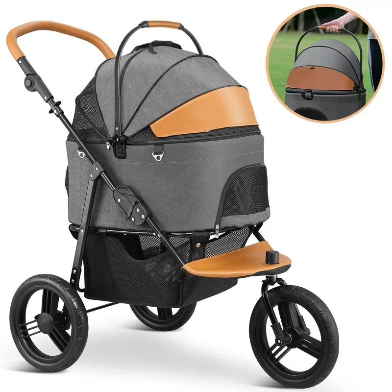 Pet Stroller Pet Stroller Large Dog Stroller Cat Stroller Dog Walking Stroller Pushchair Detachable Travel Carrier Tricycle