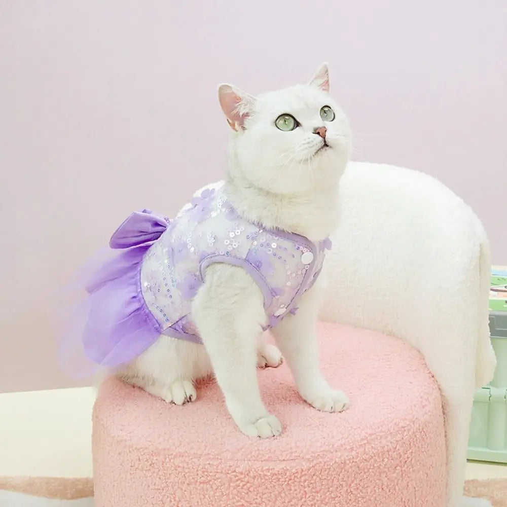 Cat Apparel Sweet Summer Pet Princess Skirt Soft Cute Pet Clothes Thin Design Breathable Dog Dress Wedding