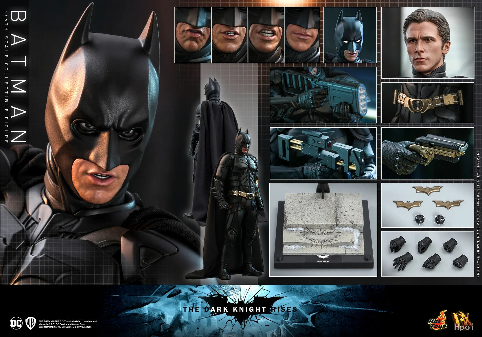 【In Stock】Hot Toys DX19 Batman: The Dark Knight Rises Batman 1/6 Action Figure Toy Gift
