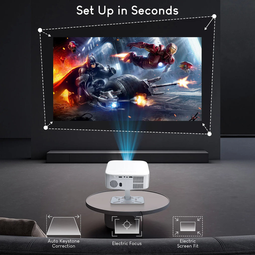 Salange Netflix-Projektor P92MAX Smart Android 13 1080P BT5.2 WiFi6 12000L Elektronischer Fokus Auto Keyston 4K Film HD Heimkino