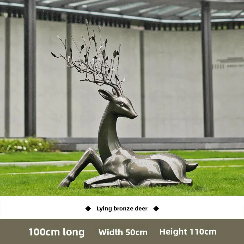 Outdoor abstract sika deer lawn decorative sculpture landscaping