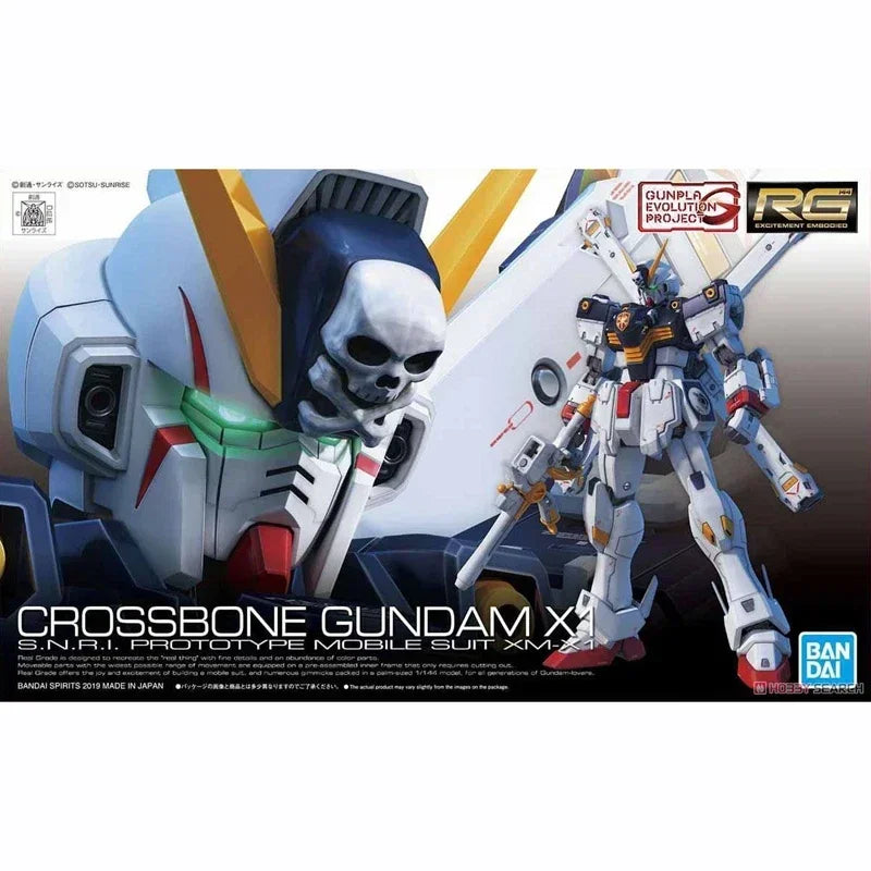 Gundam Bandai RG 1/144 31  X1 CROSS BONE Toy Figures Gifts for Children Anime Assembly Action Mech Original Product