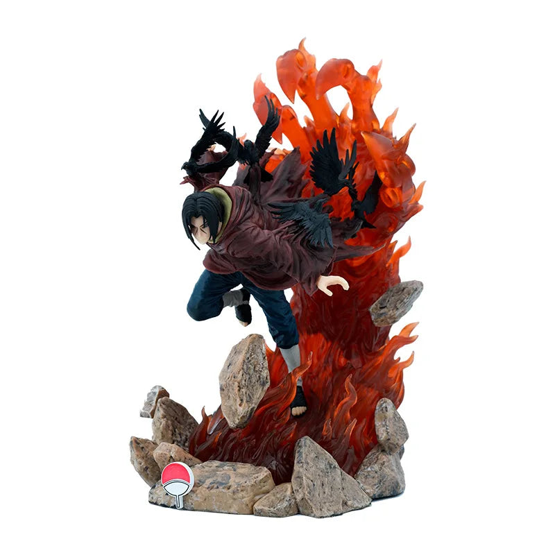 New 28cm Doll Model Uzumaki Naruto Anime Figures Turn-back Raven-weasel Uchiha Itachi Figurines Car Decoration Kids Toys Gifts