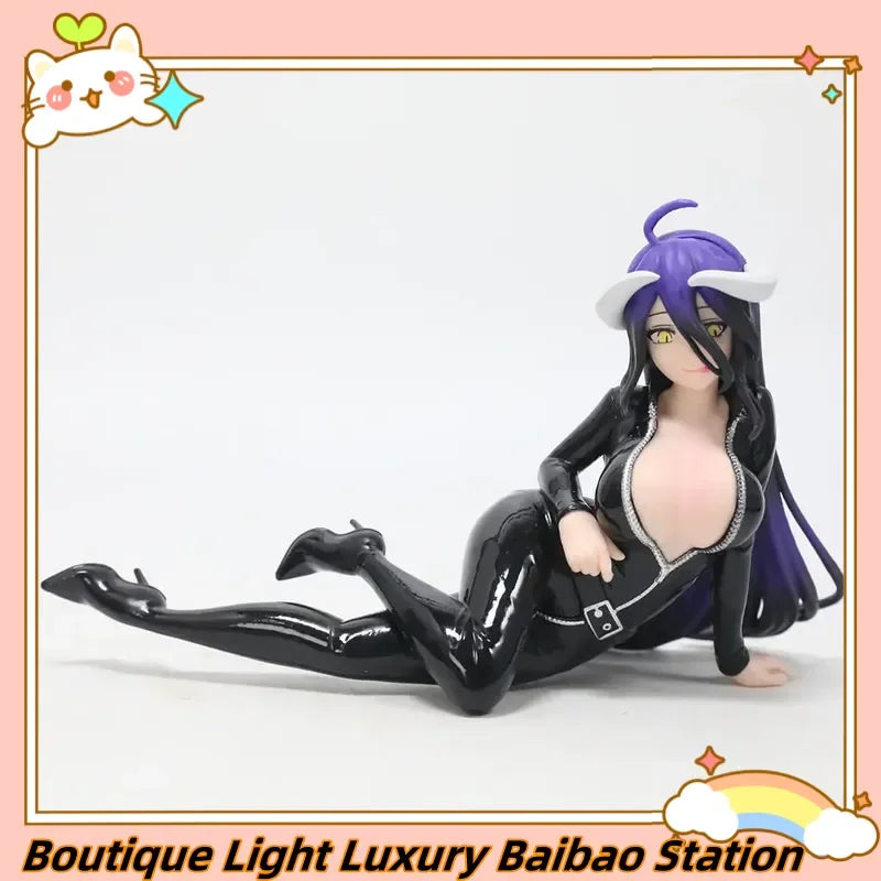 Banpresto 10cm Overlord Albedo Side Lying Anime Girl Figure Model Statue Boys Collection Desktop Decoration Ornament Toys Gifts