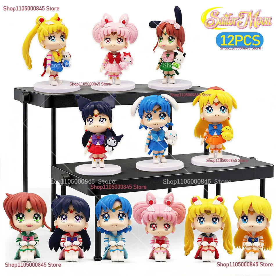 7cm Sailor Moon Anime Figure Tsukino Usagi/Chibiusa/Kino Makoto Action Figure Sailor Mars Jupiter Mercury Venus Figurine Kid Toy