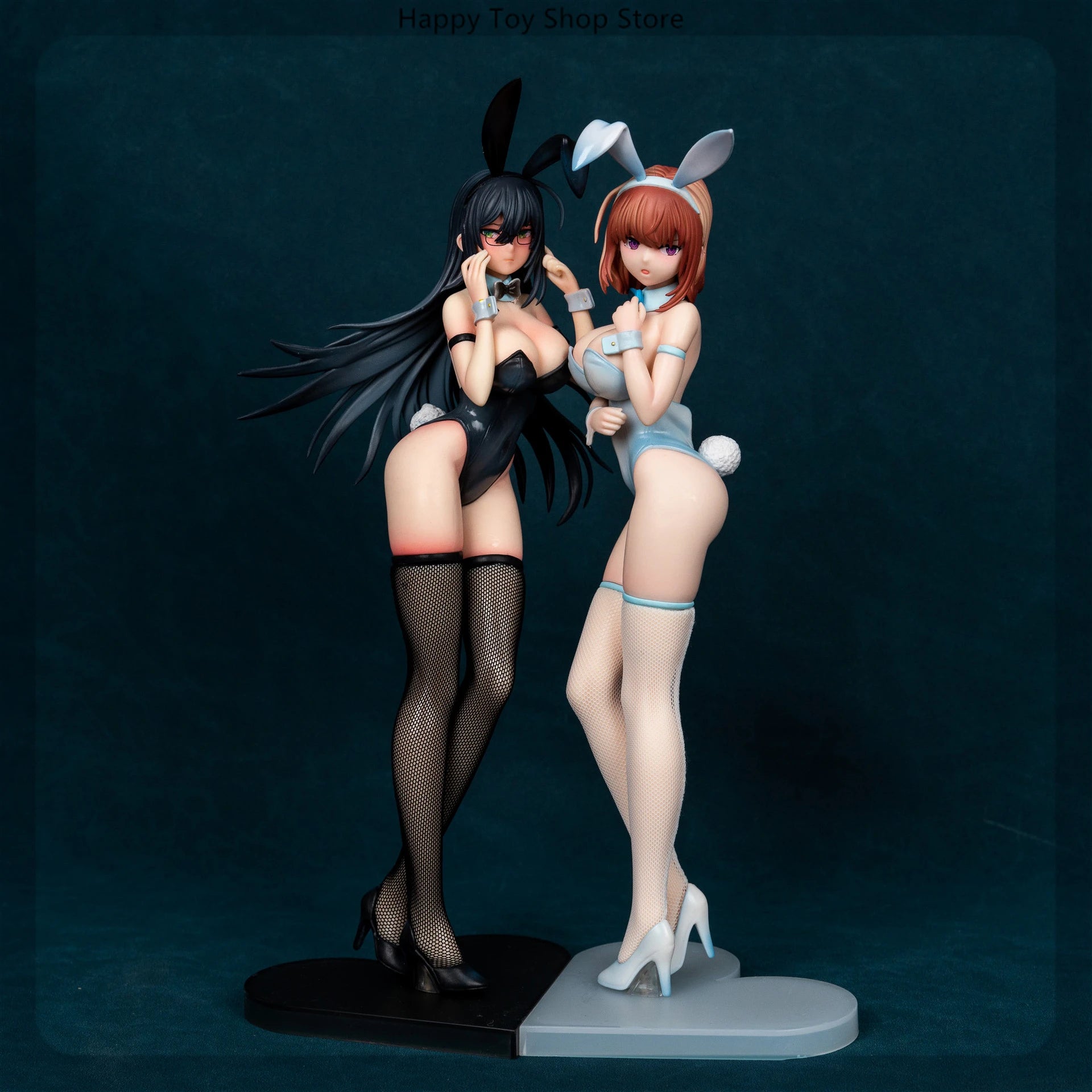 30-32cm B-Style Monochrome Bunny Black And White Anime Figures Game Statue Cartoon Girls Models Collectible Ornament Doll Toys