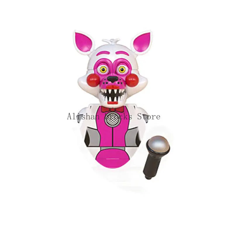 FNAF Five Nights Freddyed Building Blocks bricks Nightmare In Stock Chica Animals Bear Fox Duck Rabbit Model PVC Action Figure